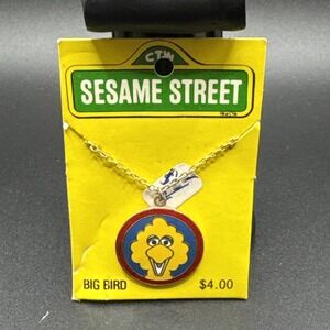 Vintage 1980s Bid Bird Pendant Necklace - Sesame Street - Muppets